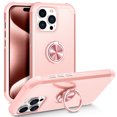 thumbnail image 1 of ELEHOLD for iPhone 15 Pro Ring Case ,Rugged Protective Case with Ring Holder Kickstand Support Magnetic Car Mount Holder Military Grade Drop Proof Shockproof Cover for iPhone 15 Pro ,Rosegold, 1 of 7