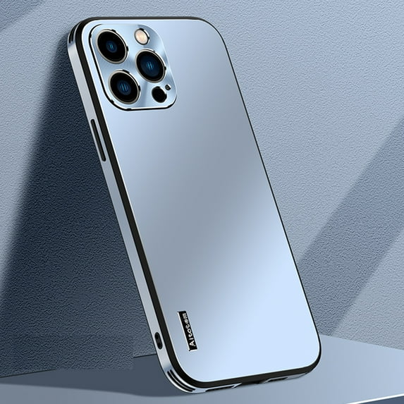 ELEHOLD for iPhone 15 Pro Slim Case, Metallic Metal Frame All-inclusive Camera Lens Protection Slim Lightweight Shockproof Anti-Scratch Glossy Case for iPhone 15 Pro 6.1" - Blue