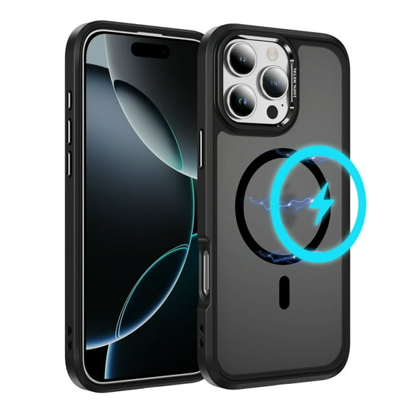 ELEHOLD For iPhone 15 Pro Slim Shockproof Case, Skin-Friendlyp. Rugged Cover, MagSafe Compatible, Non-Slip, Raised Edges For Cam & Screen Protection, Black