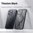 thumbnail image 1 of ELEHOLD for iPhone 15 Pro Translucent Matte Case Removable All-inclusive Lens Protection Slim Lightweight Magnetic Compatible with MagSafe Shockproof Case for iPhone 15 Pro,black, 1 of 6