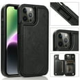 thumbnail image 1 of ELEHOLD for iPhone 15 Pro Wallet Case, Flower Embossed Pattern Magnetic Button Card Holders PU Leather Cover Kickstand Function Shockproof Protective Case for iPhone 15 Pro, Black, 1 of 9