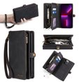 thumbnail image 1 of ELEHOLD for iPhone 15 Pro Zipper Leather Wallet Case with Credit Card Slots Holder Magnetic Detachable Phone Case,Wrist Strap Handbag Folio Shockproof Purse Cover for iPhone 15 Pro 6.1" - Black, 1 of 6