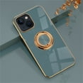 thumbnail image 1 of ELEHOLD for iPhone 15 Slim Case Electroplating Frame Design All-inclusive Lens Protection Metal Ring Holder Stand Function Shockproof Lightweight Case for iPhone 15,  Gray, 1 of 9