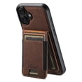 thumbnail image 1 of ELEHOLD for iPhone 16 Case, Compatible with Mag Safe Accessory, 2 in 1 Detachable Magnetic Card Holder Faux Lychee Pattern Leather Kickstand Wallet Case for iPhone 16,Brown, 1 of 7