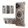 thumbnail image 1 of ELEHOLD For iPhone 16 Case,Luxury Ring  Kickstand 360°Rotatable Magnetic Shockproof Heat Dissipation Aluminum Metal Slim Phone case for iPhone 16,Desertgold, 1 of 7
