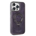thumbnail image 1 of ELEHOLD for iPhone 16 Case, Luxury Soft PU Leather Magnetic Invisible Ring Stand Military Drop Shockproof Non-Slip Protective Phone Case for iPhone 16, Purple, 1 of 9