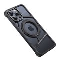 thumbnail image 1 of ELEHOLD for iPhone 16 Case,Metal Bumper Frameless 360° Rotation Ring Kickstand Magnetic Aluminium Shockproof Drop Protection Case for iPhone 16 ,Black, 1 of 11