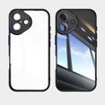 thumbnail image 1 of ELEHOLD for iPhone 16 Case, Slim Clear Non-Yellowing Shockproof Anti-Scratch Hard Back Cover Rugged with Camera Lens Protector Case for iPhone 16,Black, 1 of 6