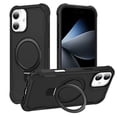 thumbnail image 1 of ELEHOLD For iPhone 16 Heavy Duty Shockproof Rugged Case Magnetic Rugged Case, MagSafe Compatible, with Invisible and Adjustable Ring Holder Stand,  Black, 1 of 7