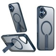 thumbnail image 1 of ELEHOLD For iPhone 16 Plus 6.7Inch Slim Shockproof Magnetic Phone Case, Horizontal & Vertical Kickstand Rugged Cover, MagSafe Compatibe, with Metal Lens Ring, Blue, 1 of 6