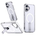 thumbnail image 1 of ELEHOLD For iPhone 16 Plus 6.7Inch Slim Shockproof Magnetic Phone Case, Horizontal & Vertical Kickstand Rugged Cover, MagSafe Compatibe, with Metal Lens Ring, Clear, 1 of 6