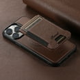 thumbnail image 1 of ELEHOLD for iPhone 16 Plus Case, Compatible with Mag Safe Accessory, 2 in 1 Detachable Magnetic Card Holder Cross Pattern Leather Kickstand Wallet Case for iPhone 16 Plus,Brown, 1 of 6