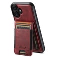 thumbnail image 1 of ELEHOLD for iPhone 16 Plus Case, Compatible with Mag Safe Accessory, 2 in 1 Detachable Magnetic Card Holder Faux Leather Men Women Kickstand Wallet Case for iPhone 16 Plus ,Red, 1 of 1