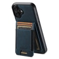 thumbnail image 1 of ELEHOLD for iPhone 16 Plus Case, Compatible with Mag Safe Accessory, 2 in 1 Detachable Magnetic Card Holder Faux Lychee Pattern Leather Kickstand Wallet Case for iPhone 16 Plus,Blue, 1 of 7