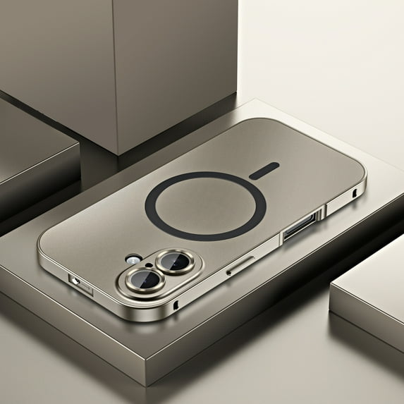 ELEHOLD for iPhone 16 Plus Case, Compatible with Mag Safe Accessory,Luxury Slim Fit Rugged Security Lock Shockproof Anti-Scratch Case with Lens Protector for iPhone 16 Plus,Titanium