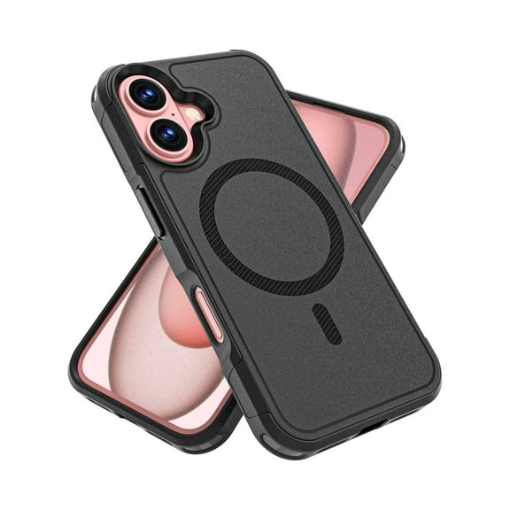 ELEHOLD for iPhone 16 Plus Case, Compatible with Mag Safe Accessory Military Grade Drop Protection Dual Layer Structure Non-Slip Heavy Duty Full-Body Shockproof Phone Case,Black