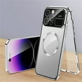 thumbnail image 1 of ELEHOLD for iPhone 16 Plus Case, Compatible with Mag Safe Accessory Military Grade Drop Protection Electroplated Bumper Case with Screen Protector for iPhone 16 Plus,Silver, 1 of 7
