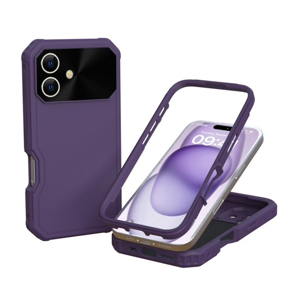 ELEHOLD for iPhone 16 Plus Case ,Compatible with Mag-Safe Accessory Military Protection Heavy-Duty Rugged Shockproof Case with Lens Protector for iPhone 16 Plus,Purple