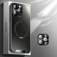 thumbnail image 1 of ELEHOLD for iPhone 16 Plus Case, Compatible with Mag safe Accessory Thin Fit Full Lens Film Protection Electroplate Ring Stand Frosted Shockpeoof Case for iPhone 16 Plus,Black, 1 of 8