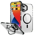 thumbnail image 1 of ELEHOLD for iPhone 16 Plus Case,Magnetic Compatible with Mag Safe Accessory Slim Thin Kickstand Shockproof Transparent Bumper Cover Non-Yellowing Shock-Absorbent Case for iPhone 16 Plus,Black, 1 of 8