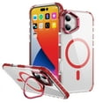 thumbnail image 1 of ELEHOLD for iPhone 16 Plus Case,Magnetic Compatible with Mag Safe Accessory Slim Thin Kickstand Shockproof Transparent Bumper Cover Non-Yellowing Shock-Absorbent Case for iPhone 16 Plus,Red, 1 of 8