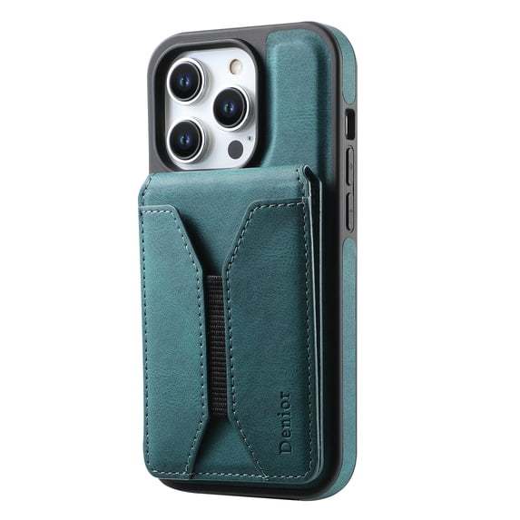 ELEHOLD for iPhone 16 Plus Case, Magnetic Durable Leather Cover with Detachable Card Holder Flip Ring Kickstand Shockproof Protective Phone Case for iPhone 16 Plus,Blue