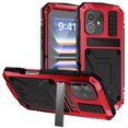 thumbnail image 1 of ELEHOLD for iPhone 16 Plus Case,Outdoor Sports Military Heavy Duty Full Body Cover with Built in Tempered Glass Screen Protector Hidden Kickstand Shockproof Dustproof Case for iPhone 16 Plus,Red, 1 of 9