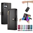 thumbnail image 1 of ELEHOLD for iPhone 16 Plus Flip Case, Wallet Zipper Magnetic Buckle Kickstand Wrist Strap Multifunctional Card Slots Wallet Business Case with Crossbody and Wrist Strap,Black, 1 of 8