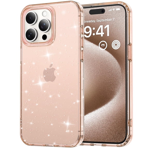 ELEHOLD for  iPhone 16 Plus Glitter Clear Case,Transparent Clear Soft TPU Bling Shiny Design Slim Lightweight Shockproof Fashion Girly Case for  iPhone 16 Plus,Gold