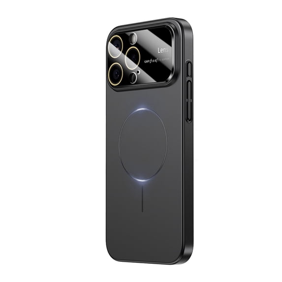 ELEHOLD For iPhone 16 Plus Hard PC Shockproof Case Slim Magnetic Rugged Cover, Mag Safe Compatible, Lens All-inclusive Design, with 9HD Lens Protecor, Black