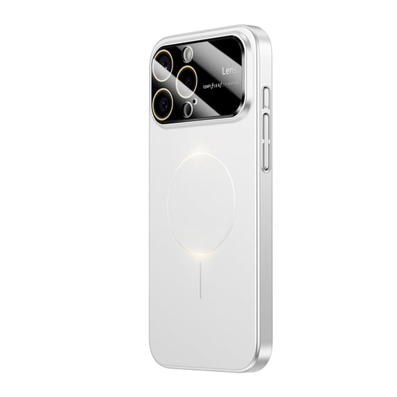 ELEHOLD For iPhone 16 Plus Hard PC Shockproof Case Slim Magnetic Rugged Cover, Mag Safe Compatible, Lens All-inclusive Design, with 9HD Lens Protecor, White