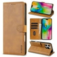 thumbnail image 1 of ELEHOLD for iPhone 16 Pro Case,Business Premium Folio PU Leather Magnetic Closure Card Holder Kickstand Shockproof Protective Wallet Case for iPhone 16 Pro,Brown, 1 of 5