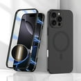 thumbnail image 1 of ELEHOLD for iPhone 16 Pro Case,Compatible with Mag Safe Accessories,360 Degree Full Body Protection Magnetic Adsorption Metal Bumper Frame Flip Cover Case for iPhone 16 Pro,Black, 1 of 13