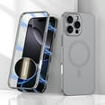 thumbnail image 1 of ELEHOLD for iPhone 16 Pro Case,Compatible with Mag Safe Accessories,360 Degree Full Body Protection Magnetic Adsorption Metal Bumper Frame Flip Cover Case for iPhone 16 Pro,Gray, 1 of 13