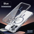 thumbnail image 1 of ELEHOLD for iPhone 16 Pro Case, Compatible with Mag Safe Accessory Slim Thin Non-Yellowing Shockproof Protective Bumper Cover Clear Phone Case with Lens Protector for iPhone 16 Pro,Blue, 1 of 7