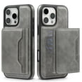 thumbnail image 1 of ELEHOLD for iPhone 16 Pro Case , Compatible Mag safe Accessory Luxury 2 in 1 Detachable PU Leather Flip Kickstand Credit Slots Wallet Shockproof Case for iPhone 16 Pro,Gray, 1 of 9