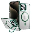 thumbnail image 1 of ELEHOLD for iPhone 16 Pro Case,Magnetic Compatible with Mag Safe Accessory Slim Thin Kickstand Shockproof Transparent Bumper Cover Non-Yellowing Shock-Absorbent Case for iPhone 16 Pro,Green, 1 of 8