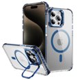 thumbnail image 1 of ELEHOLD for iPhone 16 Pro Case,Magnetic Compatible with Mag Safe Accessory Slim Thin Kickstand Shockproof Transparent Bumper Cover Non-Yellowing Shock-Absorbent Case for iPhone 16 Pro,Blue, 1 of 8