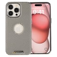 thumbnail image 1 of ELEHOLD for iPhone 16 Pro Magnetic Case,  Compatible with Mag Safe Accessory Logo View Classic PU Leather Thin Slim Shockproof Phone Case for iPhone 16 Pro,Gray, 1 of 7