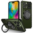 thumbnail image 1 of ELEHOLD for iPhone 16 Pro Magnetic Case [Compatible with Mag Safe] Invisible Stand with Ring Kickstand,Military Grade Shockproof Full Protective Case,Darkgreen, 1 of 11