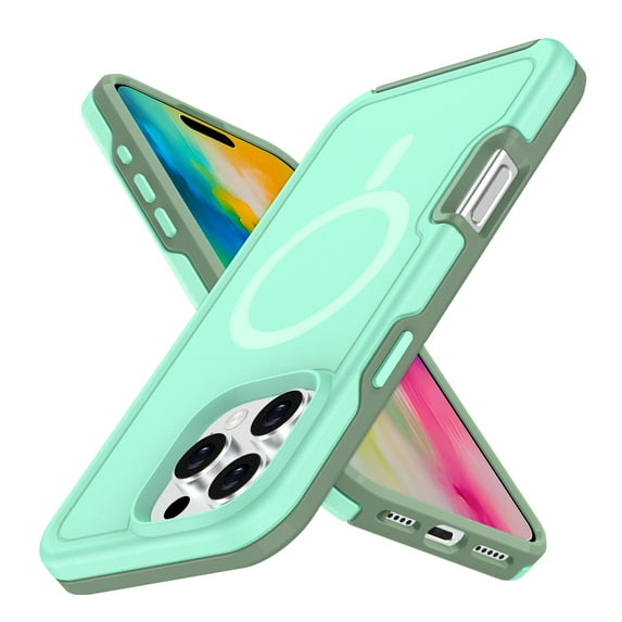 ELEHOLD for iPhone 16 Pro Max Case, Compatible with Mag Safe Accessory 2 in 1 Shockproof Heavy Duty Protection Full Body Rugged Slim Durable Case for iPhone 16 Pro Max ,Mintgreen
