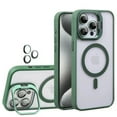 thumbnail image 1 of ELEHOLD for iPhone 16 Pro Max Case,Compatible with Mag Safe Accessory,Magnetic Not Yellowing Anti-Scratch Len Stand Shockproof Clear Phone Case with Lens Protector for iPhone 16 Pro Max ,Darkgreen, 1 of 8