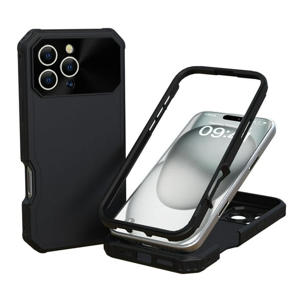 ELEHOLD for iPhone 16 Pro Max Case ,Compatible with Mag-Safe Accessory Military Protection Heavy-Duty Rugged Shockproof Case with Lens Protector for iPhone 16 Pro Max,Black