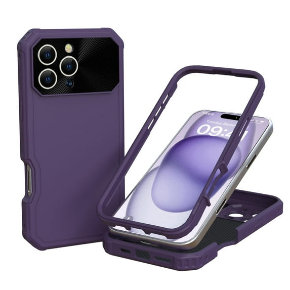 ELEHOLD for iPhone 16 Pro Max Case ,Compatible with Mag-Safe Accessory Military Protection Heavy-Duty Rugged Shockproof Case with Lens Protector for iPhone 16 Pro Max,Purple