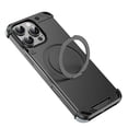 thumbnail image 1 of ELEHOLD  for iPhone 16 Pro Max Case,Compatible with Mag safe Accessory, Bezel Less Metal Slim Hard Shockproof Ultra Thin Frameless Case with Ring Stand Holder Magnetic Cover,Black, 1 of 6