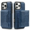 thumbnail image 1 of ELEHOLD for iPhone 16 Pro Max Case , Compatible Mag safe Accessory Luxury 2 in 1 Detachable PU Leather Flip Kickstand Credit Slots Wallet Shockproof Case for iPhone 16 Pro Max,Blue, 1 of 10