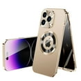 thumbnail image 1 of ELEHOLD for iPhone 16 Pro Max Full Body Case,with Built-in Anti-Peeping Privacy Tempered Glass Screen Protector Metal Frame Plating PC Back Shockproof Rugged Case for iPhone 16 Pro Max,Gold, 1 of 6