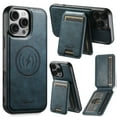 thumbnail image 1 of ELEHOLD for iPhone 16 Pro Max Leather Case Premium Leather Material with  Magnetic Detachable Card Holder Compatible with Mag Safe Charging Shockproof Slim Lightweight Case for iPhone 16 Pro Max ,Blue, 1 of 7