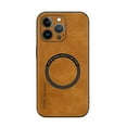 thumbnail image 1 of ELEHOLD For iPhone 16 Pro Max Luxury Leather Magnetic Shockproof Case Slim Drop Protection Cover, Lens & Screen Protection, Compatible with Magsafe, Skin-Friendly, Brown, 1 of 10