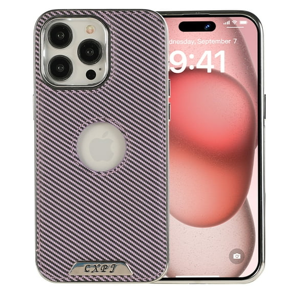 ELEHOLD for iPhone 16 Pro Max Magnetic Case, Compatible with Mag Safe Accessory Logo View Classic PU Leather Thin Slim Shockproof Phone Case for iPhone 16 Pro Max,Purple